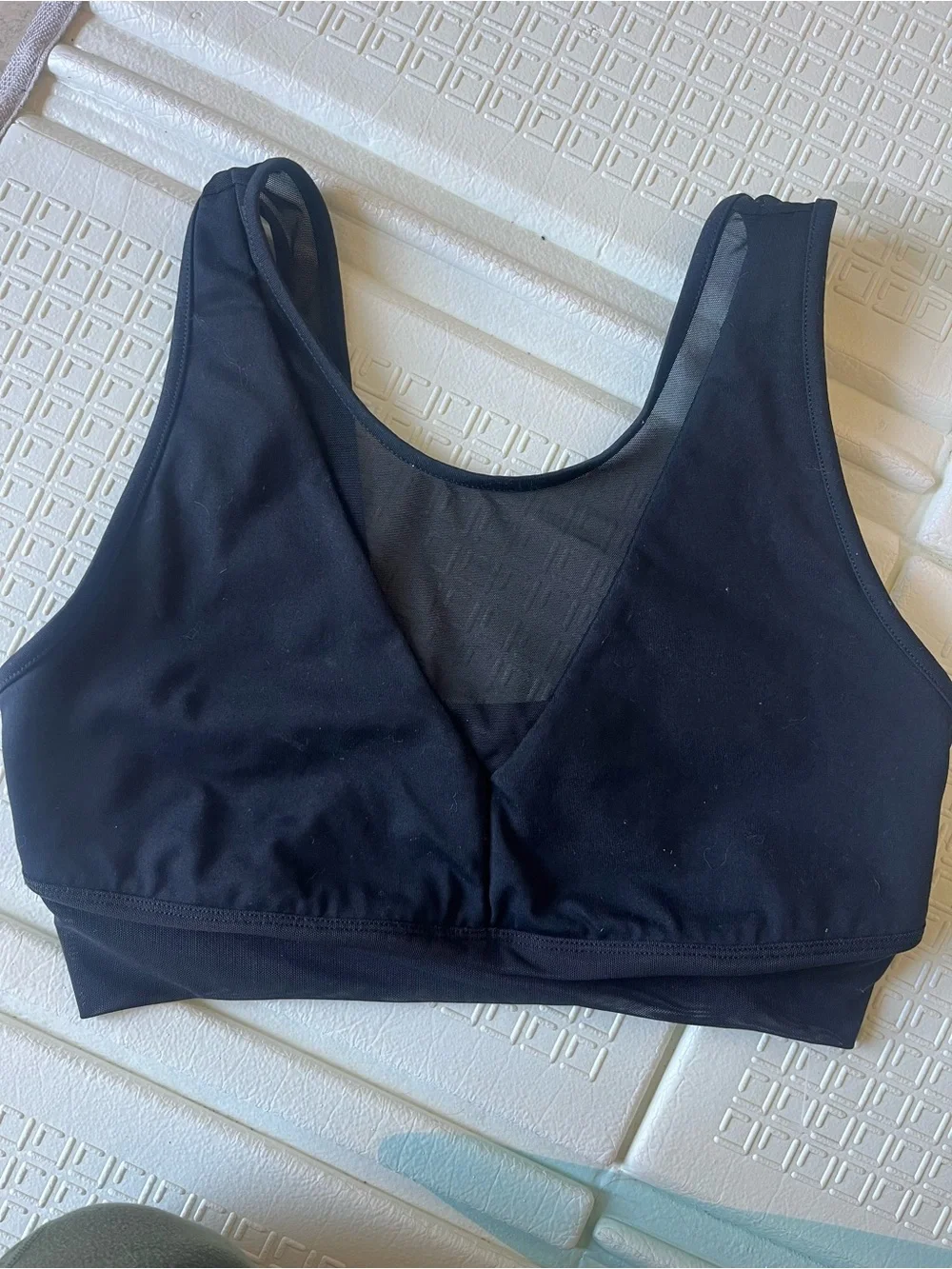 ALO Yoga Black Mesh-Back Wireless Sports Bralette